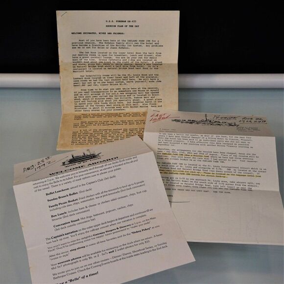 Vintage U.S.S. Forman DE-633 Shipmates Reunion 1992 Paper Ephemera - Picture 7 of 8